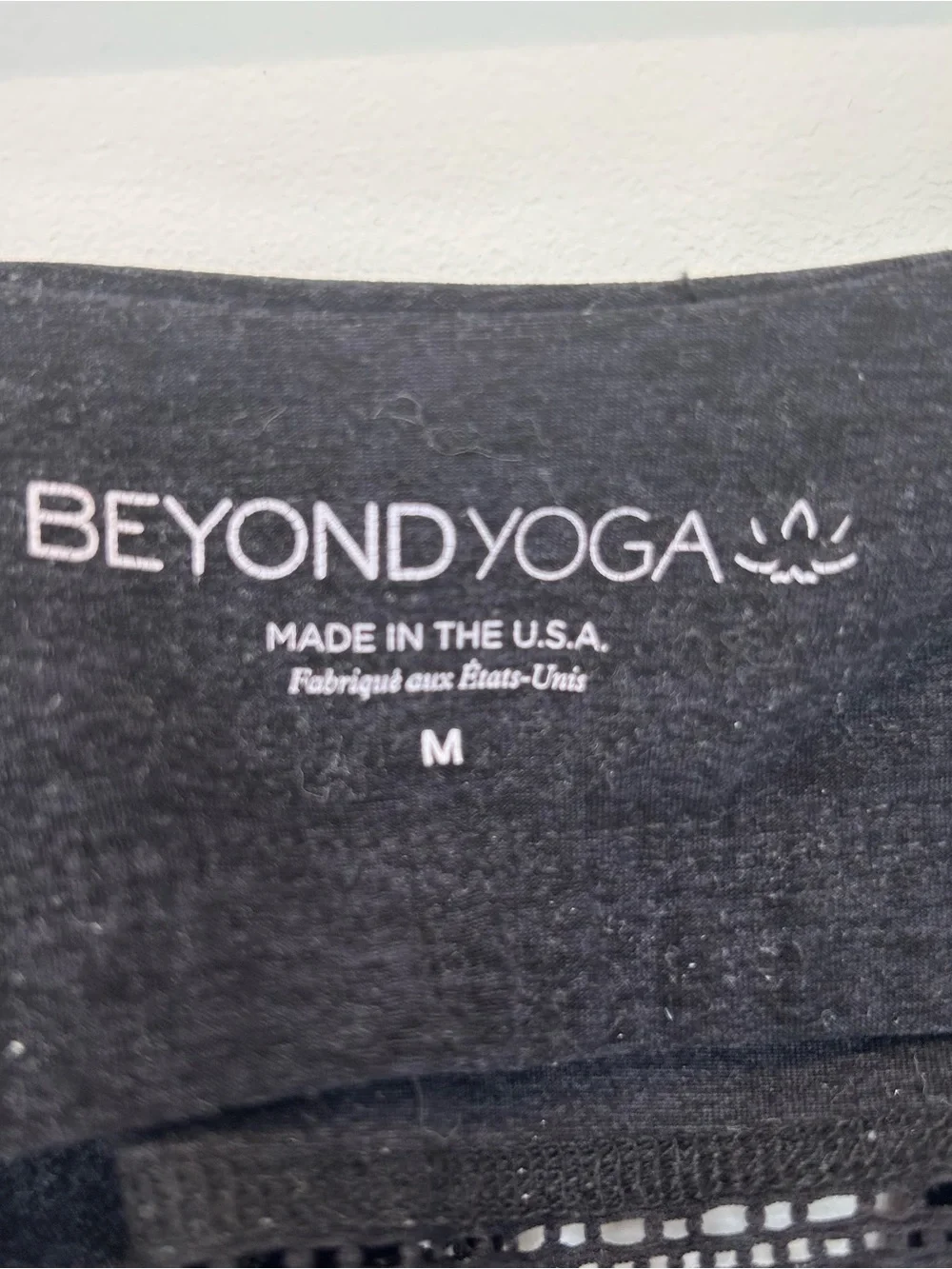 Beyond Yoga Black Lace-Trim Cropped Bralette Sz M